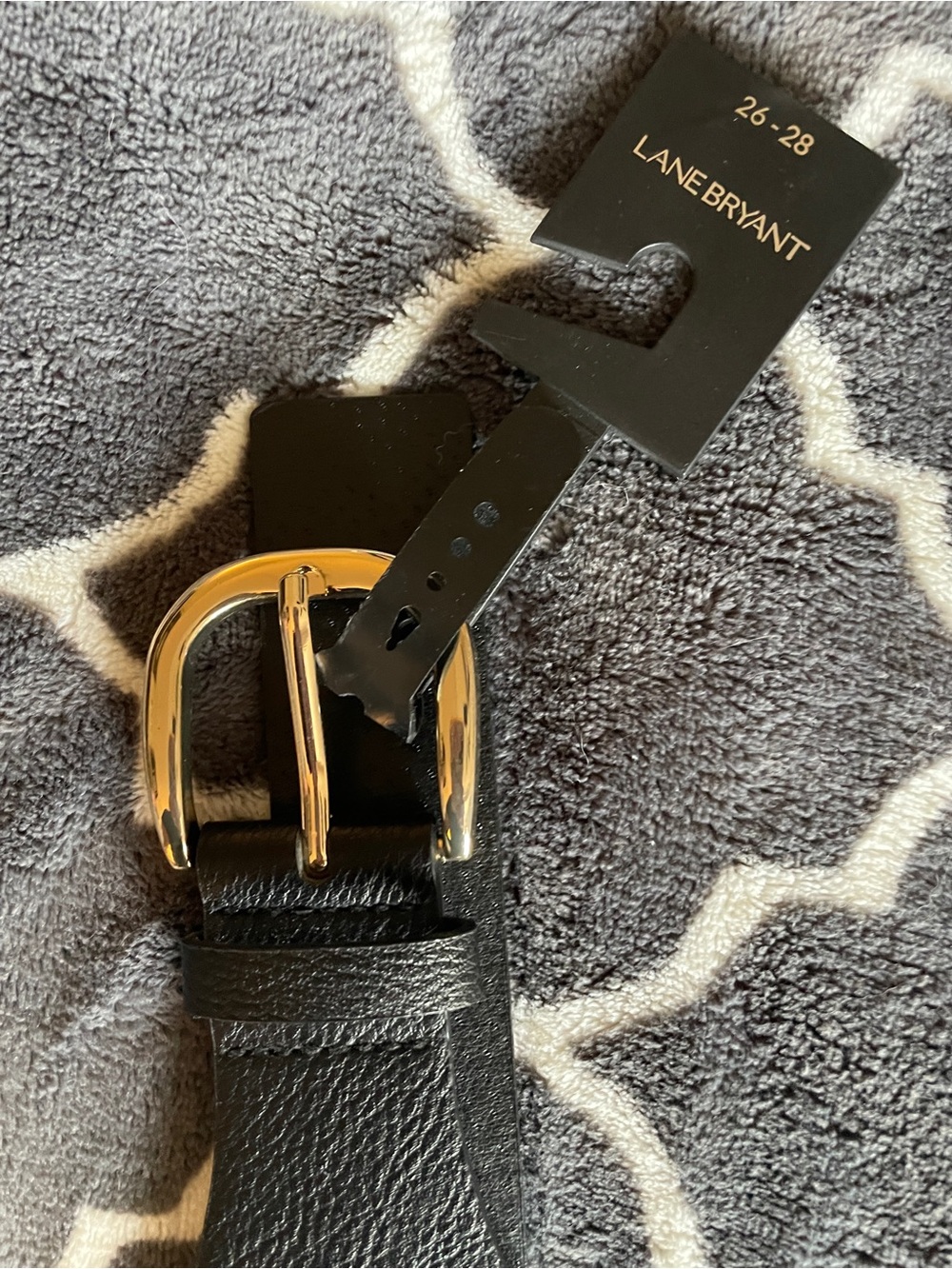 Lane Bryant Black Belt with Gold-Tone Buckle
